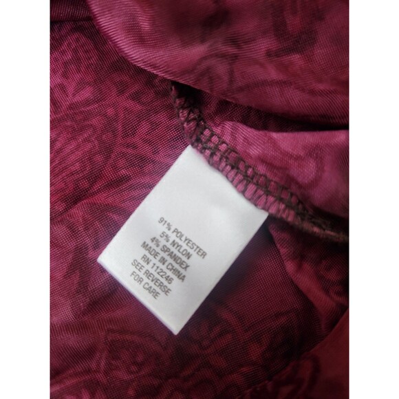 Roz & Ali Y2K Whimsygoth Floral Paisley Blouse Womens 2X Purple Stretchy Tie Dye - Picture 6 of 8